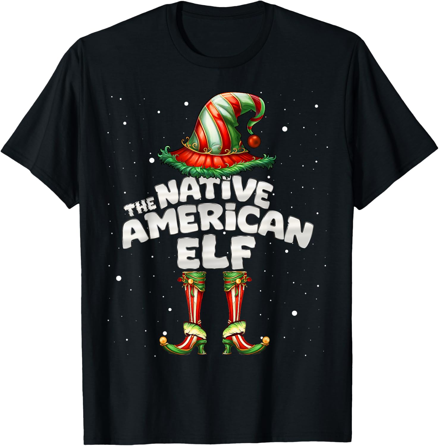 I'm The Native American Elf Family Matching Group Christmas T-Shirt - T-Shirt | Black