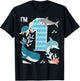 Kids 1 Year Old Ocean Life Whale Dolphin Shark 1st Birthday T-Shirt - T-Shirt | Black