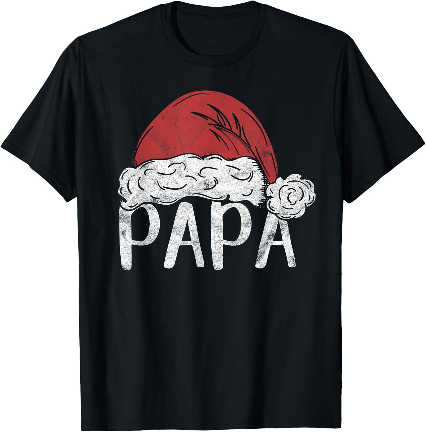 Papa Claus Christmas Costume Gift Santa Matching Family Xmas T-Shirt - T-Shirt | Black