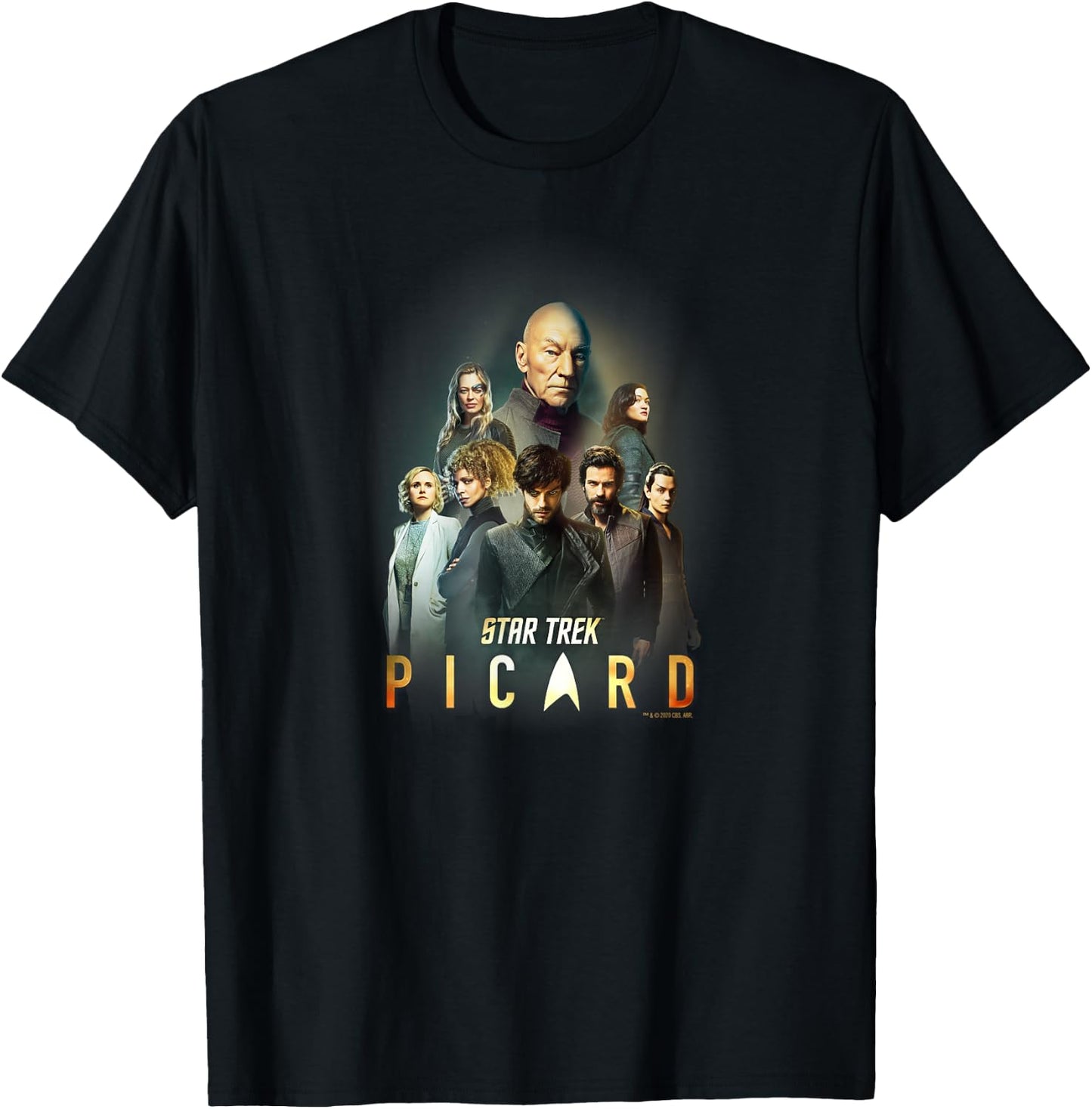 Star Trek: Picard Cast Collage Logo T-Shirt - T-Shirt | Black