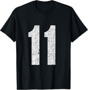 #11 Jersey Uniform Varsity Sports Number, 11th Birthday T-Shirt - T-Shirt | Black
