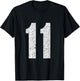 #11 Jersey Uniform Varsity Sports Number, 11th Birthday T-Shirt - T-Shirt | Black