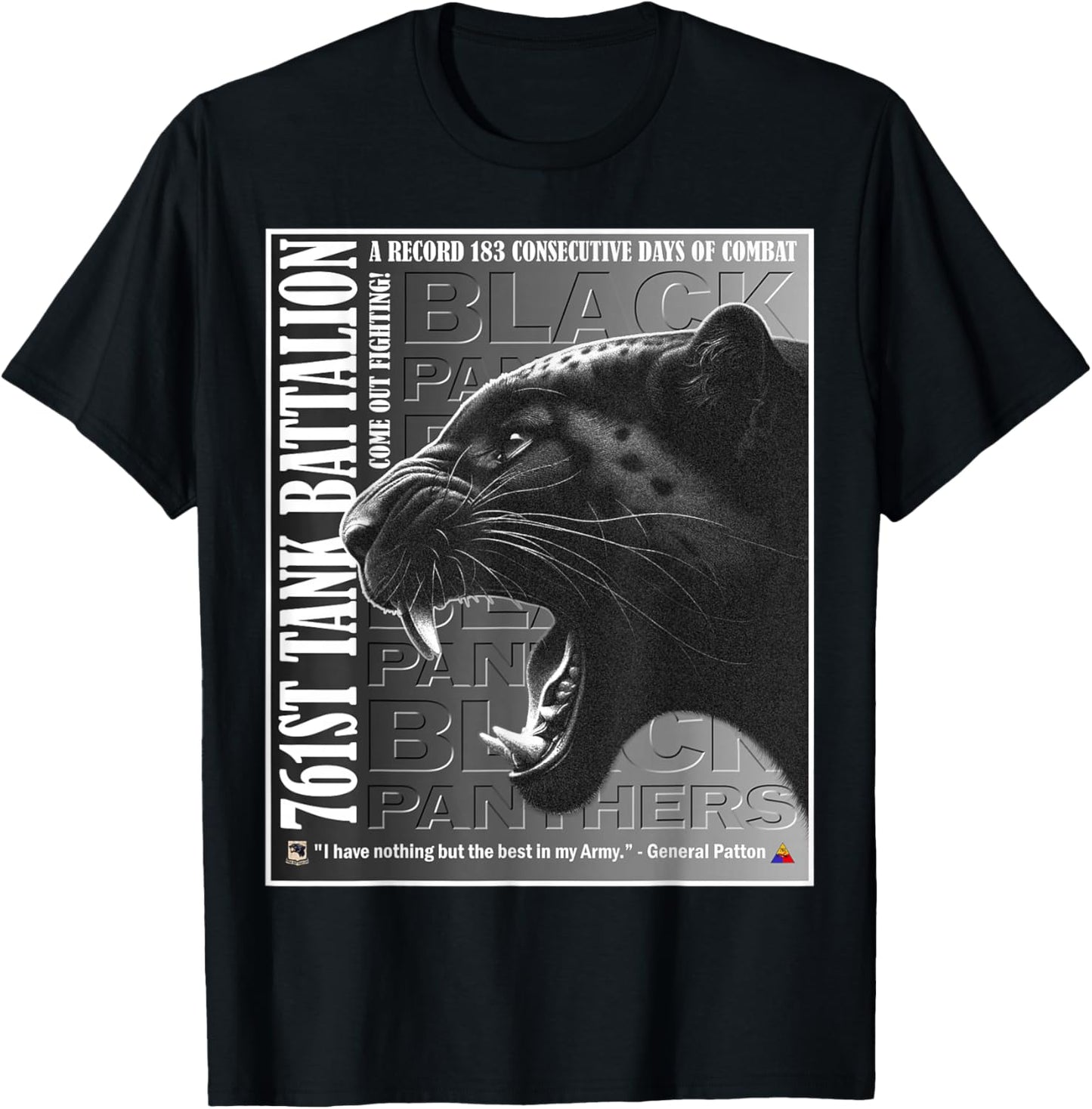 Authentic Black Panthers 761st Tank Battalion WWII Legacy T-Shirt - T-Shirt | Black