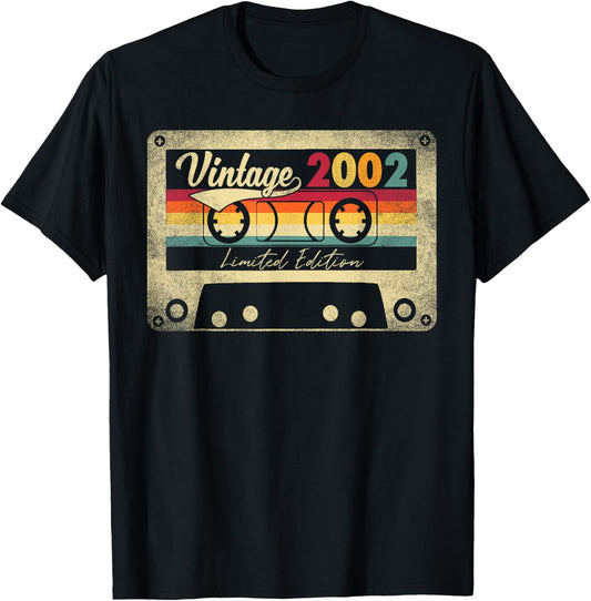2002 21st Birthday Gift 21 Years Old Limited Edition Vintage T-Shirt - T-Shirt | Black