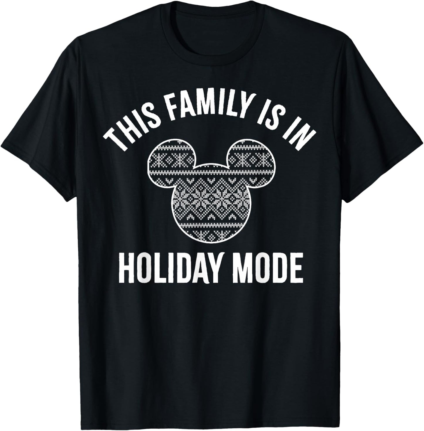 Disney Mickey And Friends Christmas Family Holiday Mode T-Shirt - T-Shirt | Black