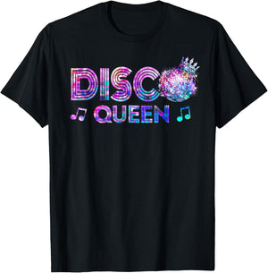 Disco Queen 70's Themed Vintage Seventies Costume Women Girl T-Shirt - T-Shirt | Black
