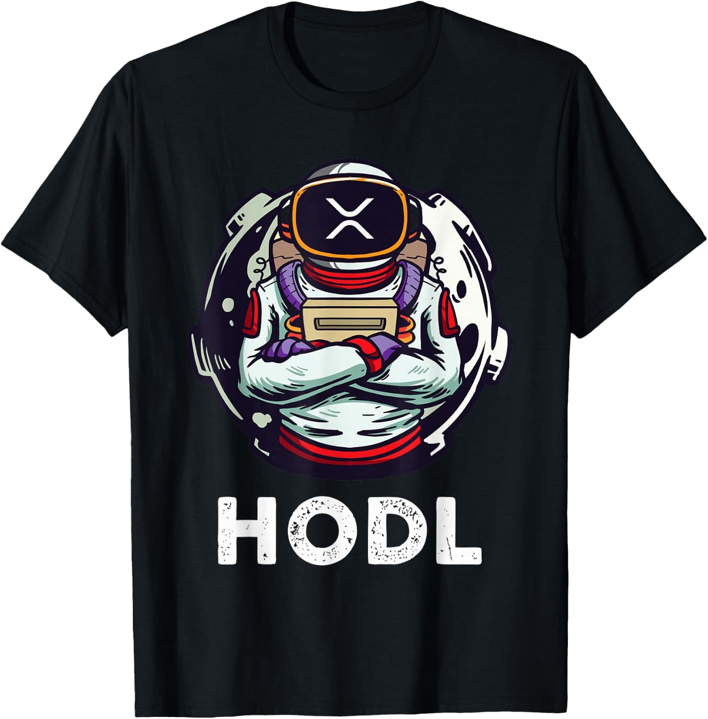 XRP Hodl To The Moon Funny XRP Astronaut T-Shirt - T-Shirt | Black