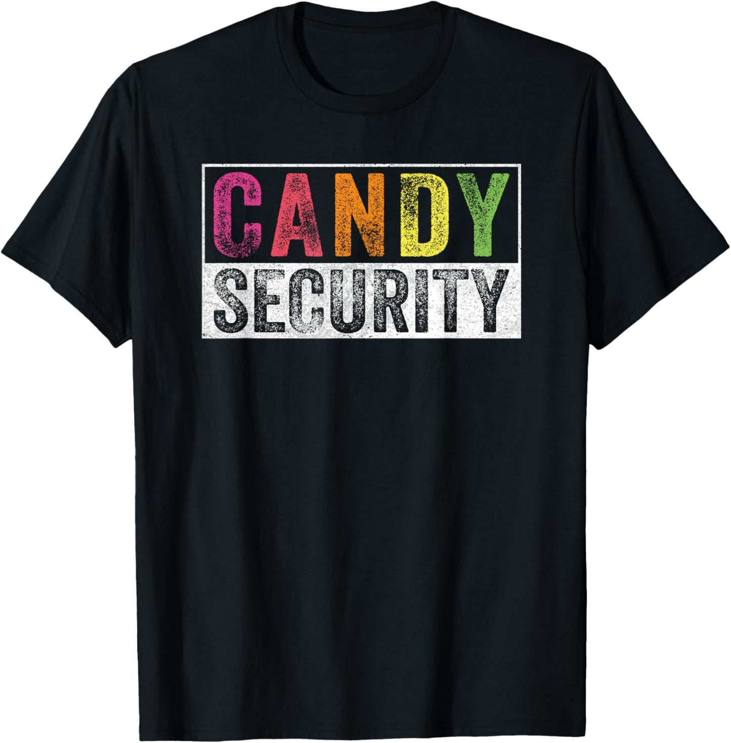 Retro Vintage Candy Security Ghost For Halloween -Adults, Kids Black Short Sleeve T-Shirt - T-Shirt | Black