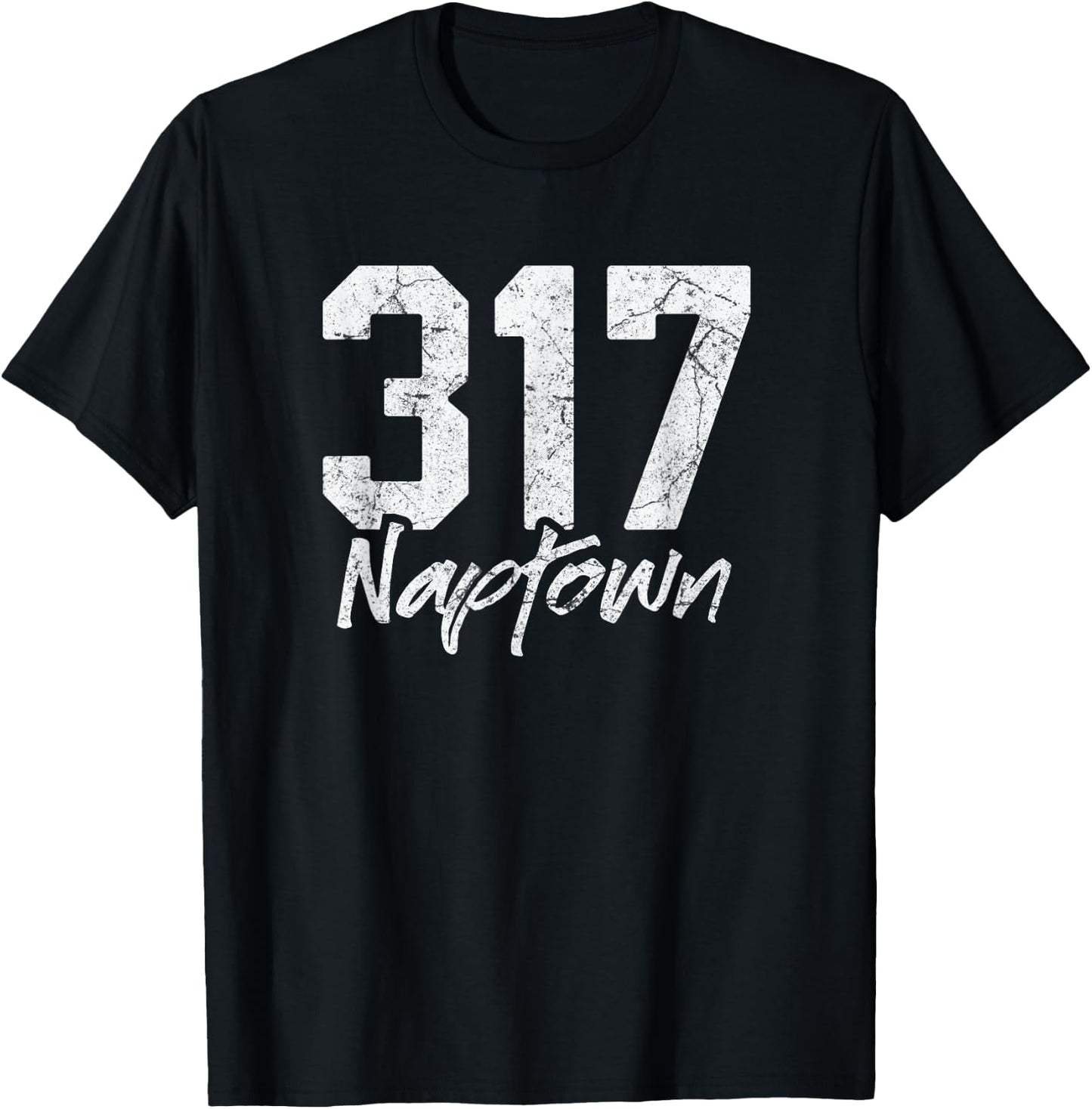 Naptown Shirt 317 Naptown Area Code Vintage Pride City T-Shirt - T-Shirt | Black