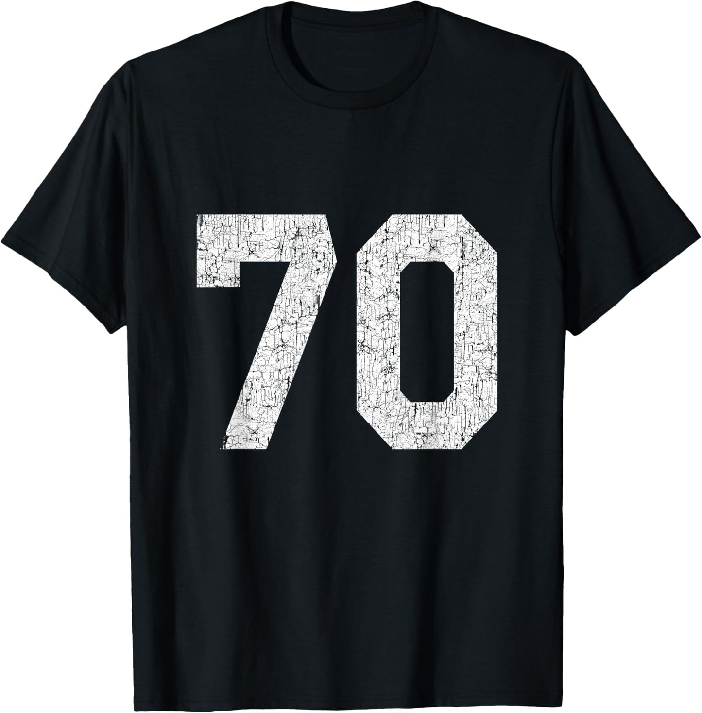 #70 Jersey Uniform Varsity Sports Number, 70th Birthday T-Shirt - T-Shirt | Black