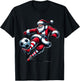 Santa Plays Soccer Christmas Sports Women Men Kids T-Shirt - T-Shirt | Black