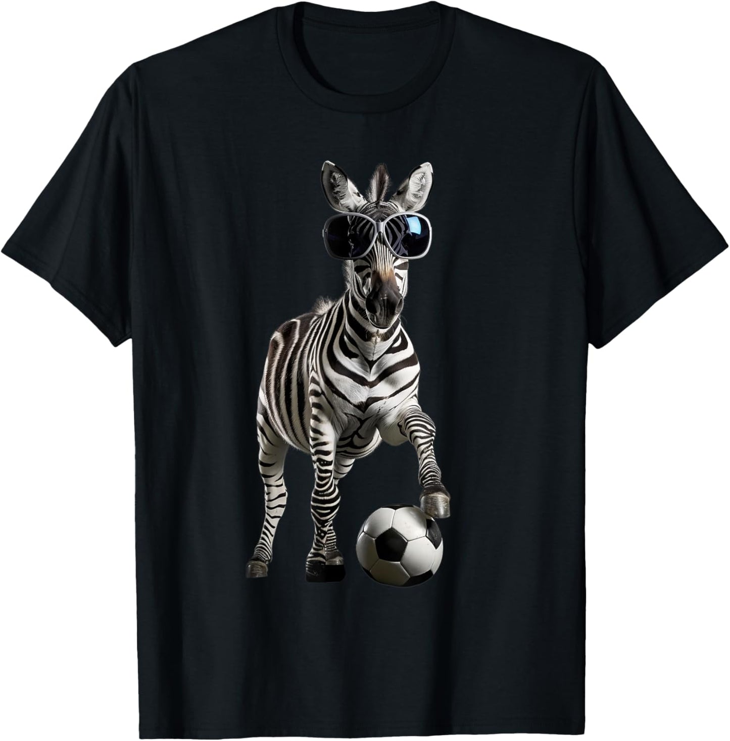Zebra Soccer Football T-Shirt - T-Shirt | Black