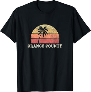 Orange County CA Vintage 70s Retro Throwback Design T-Shirt - T-Shirt | Black