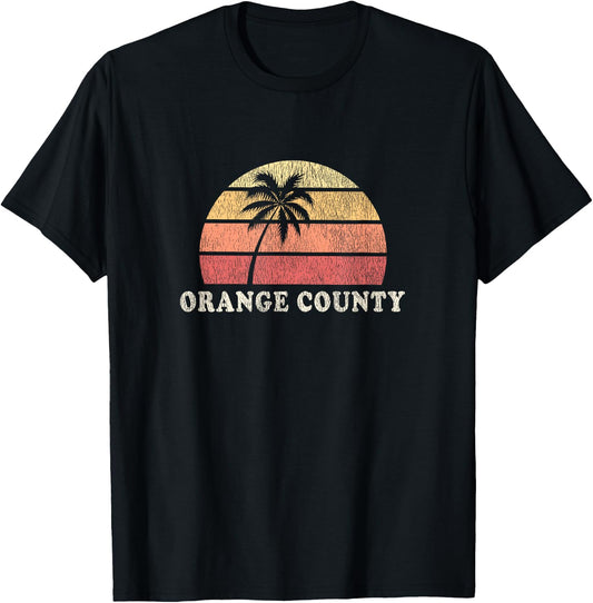 Orange County CA Vintage 70s Retro Throwback Design T-Shirt - T-Shirt | Black