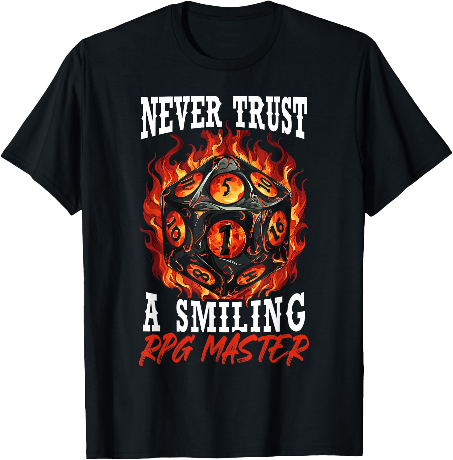RPG Master D20 Gaming Tabletop Games Funny RPG Gamer T-Shirt - T-Shirt | Black