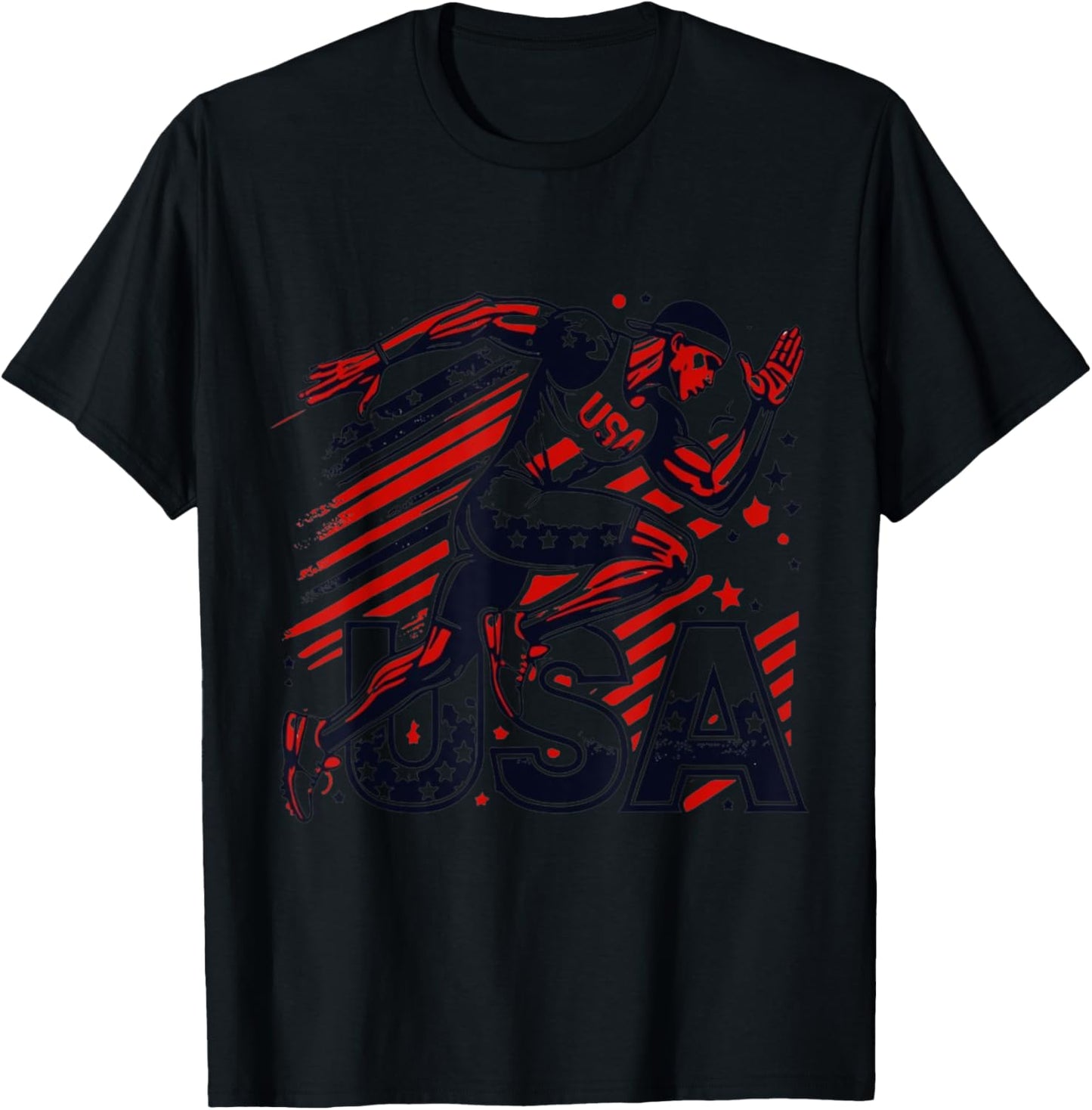 Bioworld Team USA Olympics Sprinter , Small, Grey T-Shirt - T-Shirt | Black