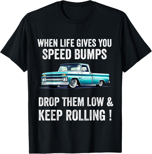 Lowered Trucks Lowrider Pickups Mini Truck Slammed T-Shirt - T-Shirt | Black