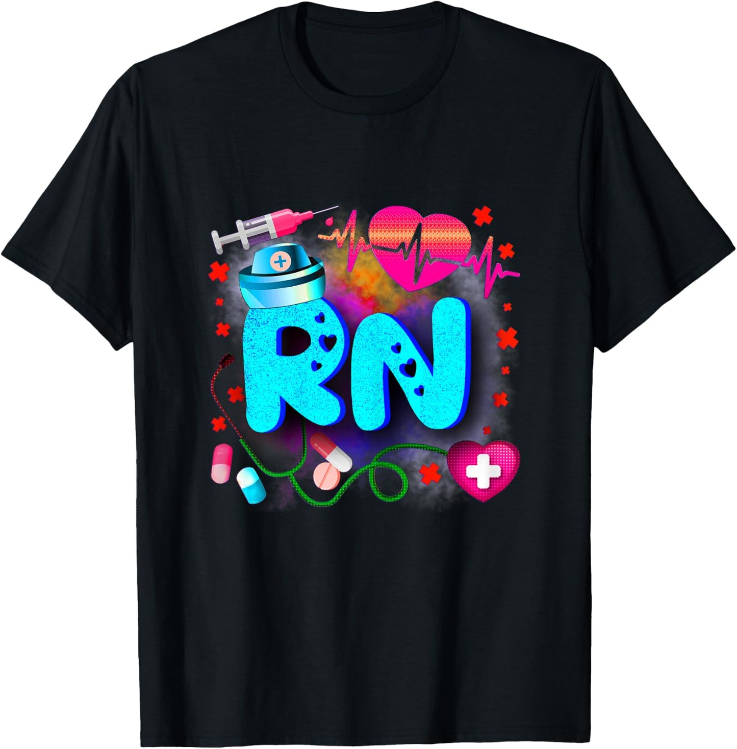 Registered Nurse RN - Tie Dye Registered Nurse Funny RN T-Shirt - T-Shirt | Black