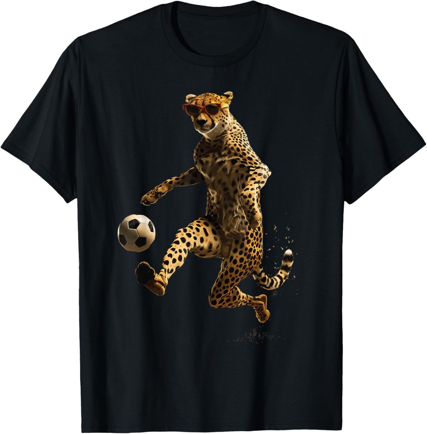 Cheetah Soccer Football T-Shirt - T-Shirt | Black