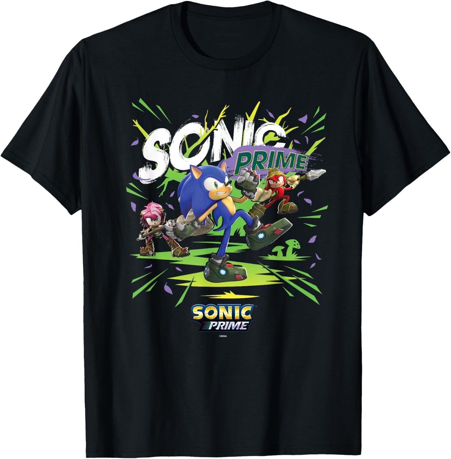 Sonic The Hedgehog, Sonic Prime - Boscage Maze Trio T-Shirt - T-Shirt | Black