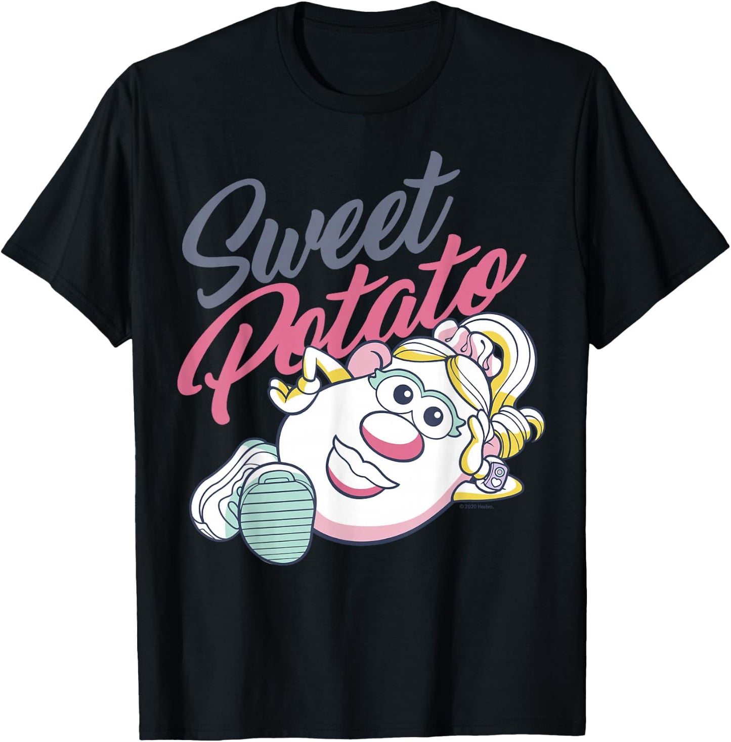 Mr. Potato Head Valentine's Day Mrs. Sweet Potato Retro T-Shirt - T-Shirt | Black