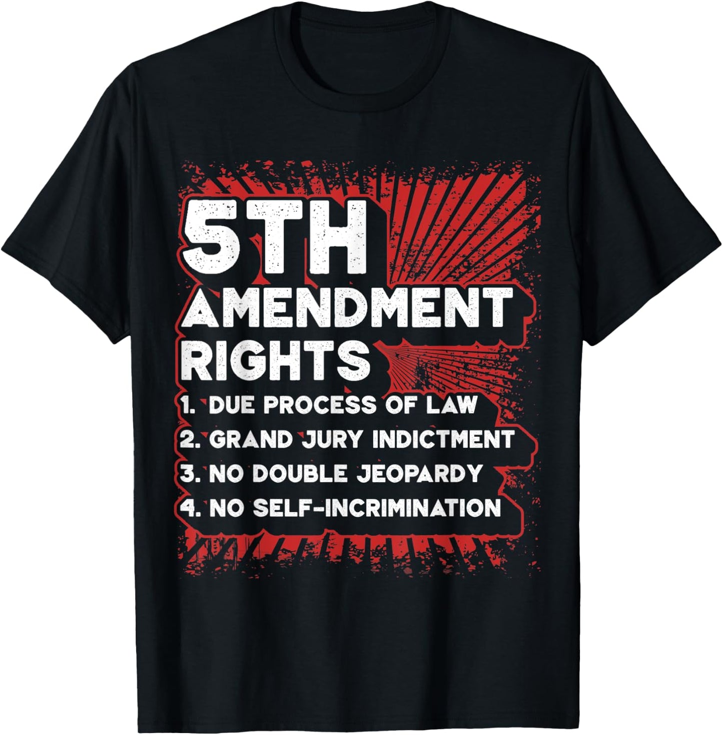 List of 5th Amendment Rights T-Shirt - T-Shirt | Black