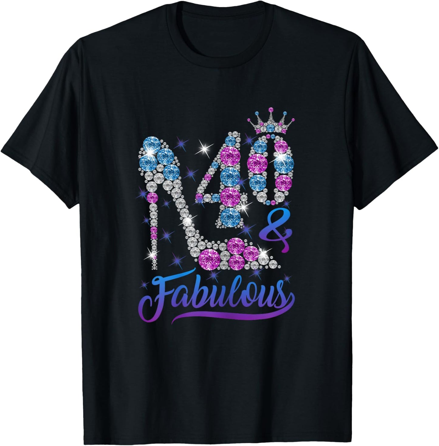 40 and Fabulous Stepping into my 40th Birthday Gift Women's T-Shirt - T-Shirt | Black