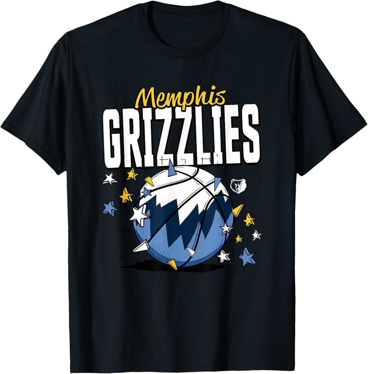 NBA Memphis Grizzlies Basketball Doodle Stars T-Shirt - T-Shirt | Black