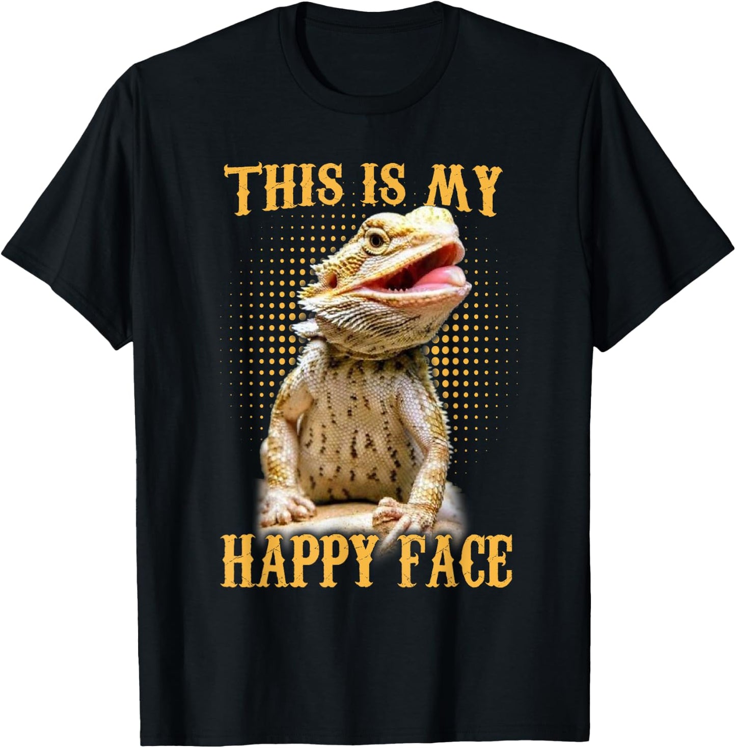 This is My Happy Face Bearded Dragon Funny Gift Girls Kids Small T-Shirt - T-Shirt | Black