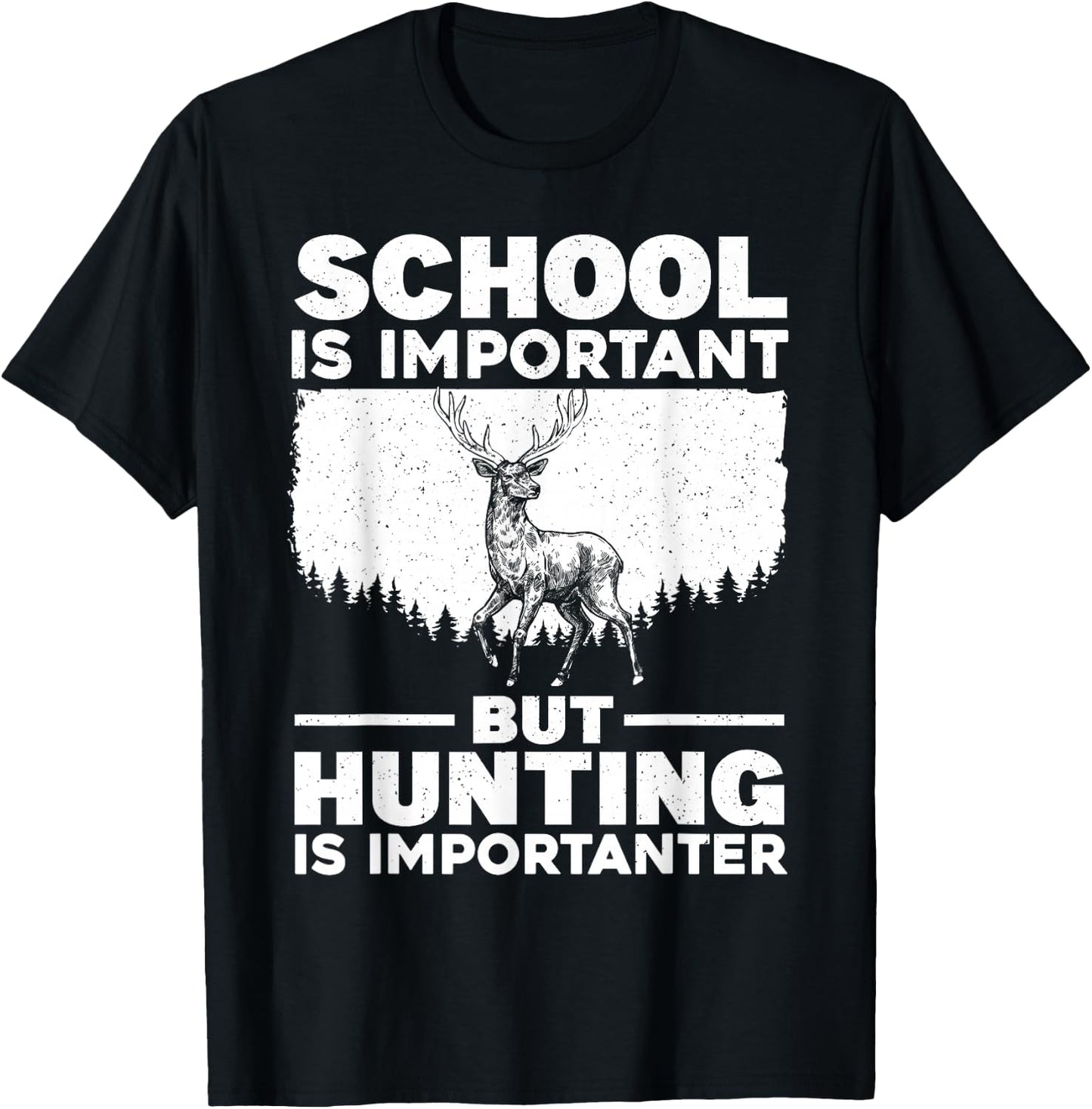 Funny Hunting Art for Boys Men Deer Hunter Wildlife Hunting T-Shirt - T-Shirt | Black