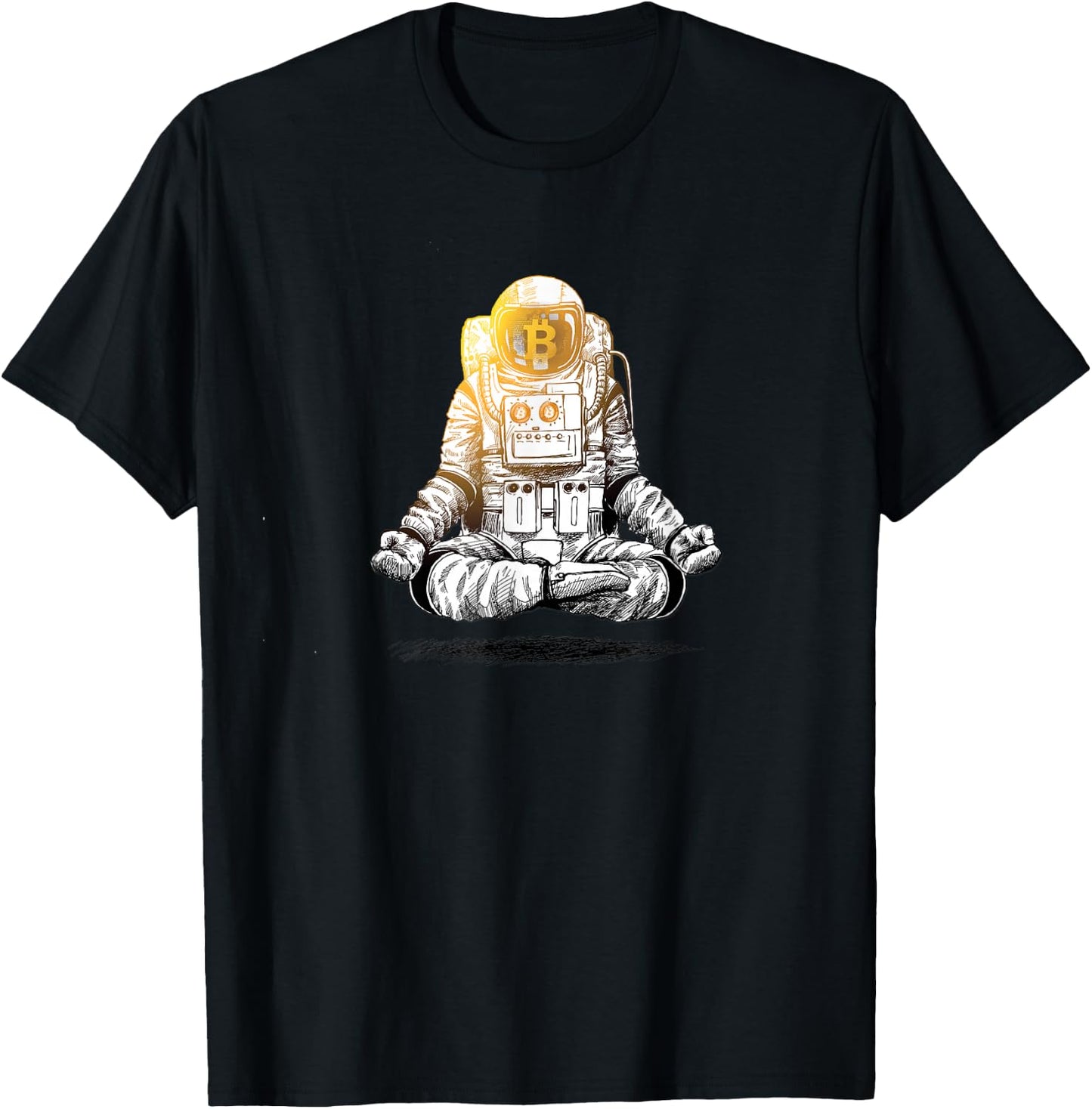 Bitcoin To The Moon - Crypto Chill Astronaut T-Shirt - T-Shirt | Black