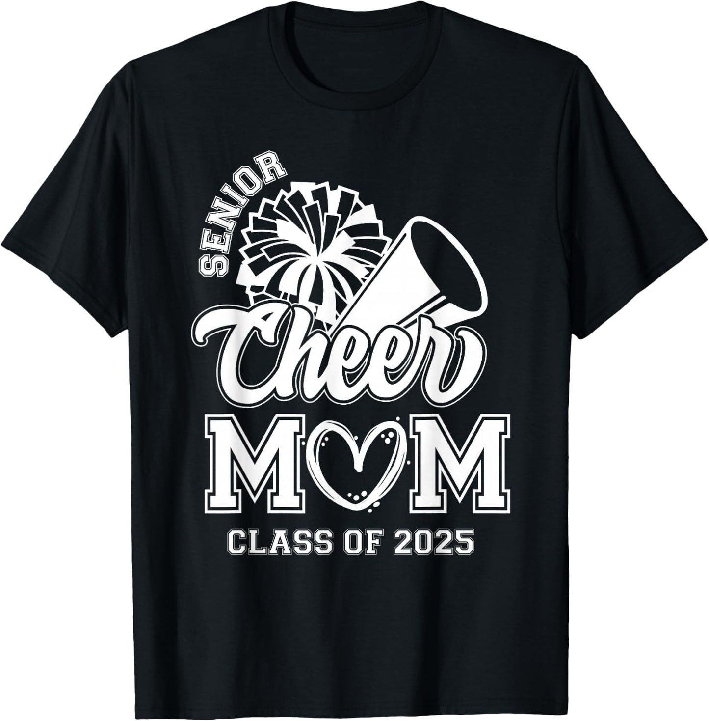 Senior Cheerleader Mom Cheer Class Of 2025 Graduation Women T-Shirt - T-Shirt | Black