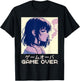 90s Japanese Sad Anime Girl Game Over Vaporwave Aesthetic T-Shirt - T-Shirt | Black