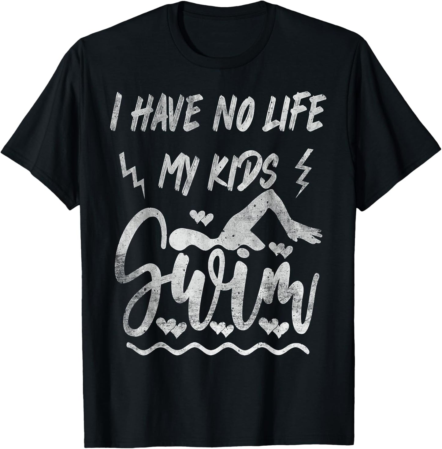 Funny Swim Mom Swim Dad Cool Swimming Swimmers Vintage T-Shirt - T-Shirt | Black