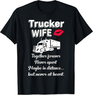Trucker Wife Truckers Wife Trucker's Wife Funny T-Shirt - T-Shirt | Black