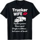 Trucker Wife Truckers Wife Trucker's Wife Funny T-Shirt - T-Shirt | Black