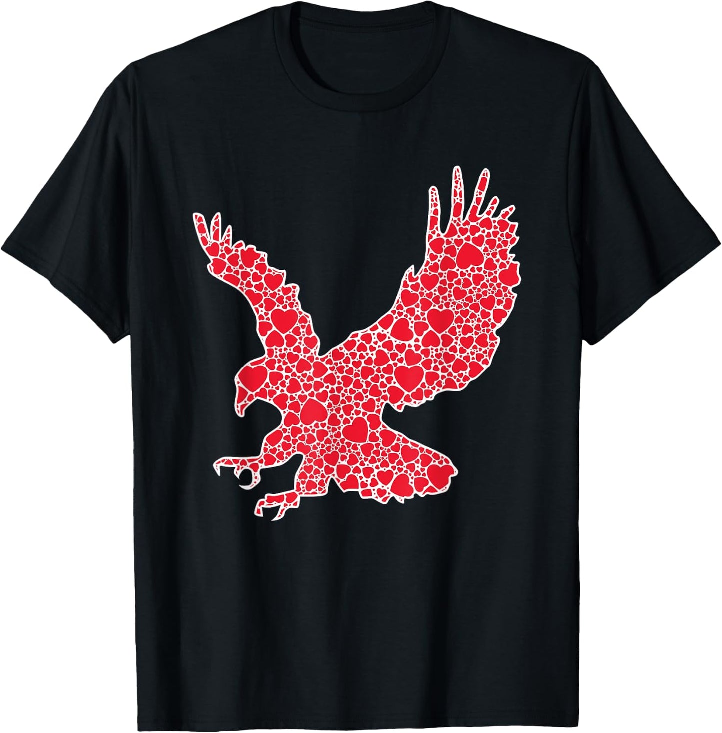 Eagle Hearts Valentine's Day Hawk Animal Lover Girl Gift T-Shirt - T-Shirt | Black
