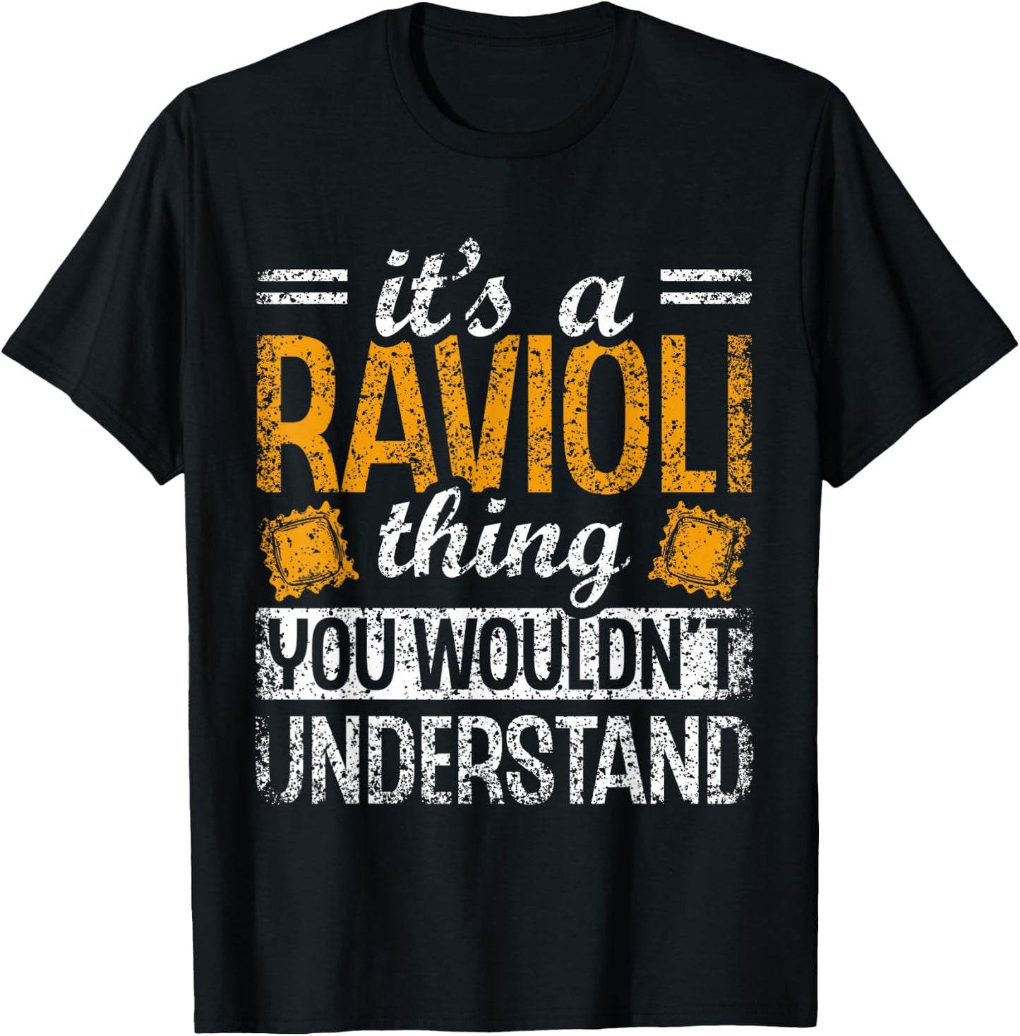 Lover Raviolis Ravioli Cute Pasta -Adult , Small, Black, Short Sleeve, Letter Print, Casual Humor, Modern, Pasta Lovers, Food Humor Enthusiasts T-Shirt - T-Shirt | Black