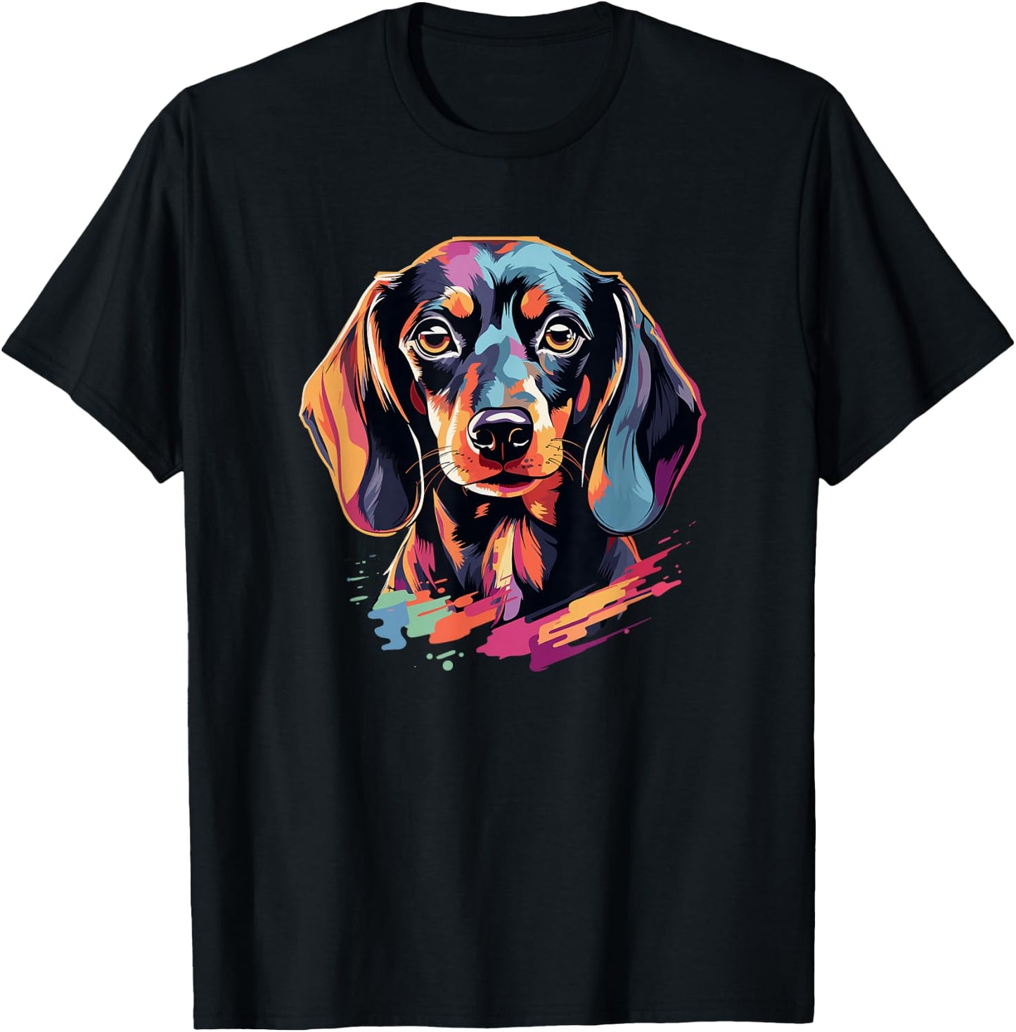 Cute Dachshund Mom Dad Doxie Weiner Art Design Men Women Kids T-Shirt - T-Shirt | Black