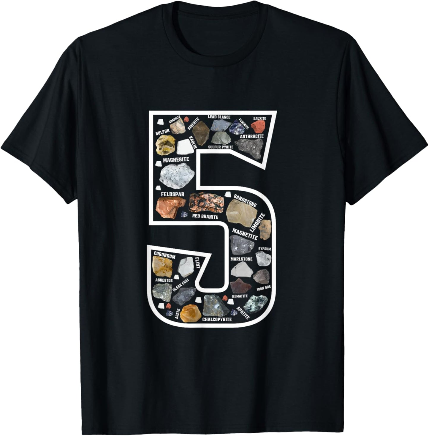 Geology 5 Years Old Rock Collecting 5th Geologist Birthday T-Shirt - T-Shirt | Black