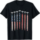 B17 Flying Fortress WW2 Airplane USA Flag B-17 4th Of July T-Shirt - T-Shirt | Black