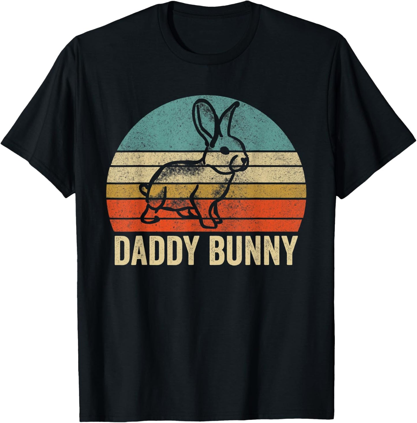Funny Easter Day Dad Daddy Bunny Husband Wife Egg Ear T-Shirt - T-Shirt | Black