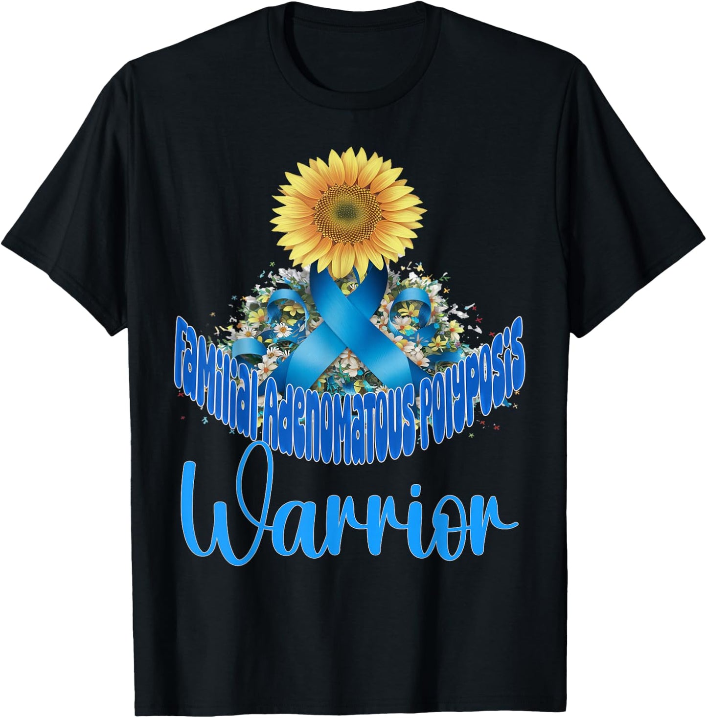 Familial adenomatous polyposis awareness sunflower T-Shirt - T-Shirt | Black