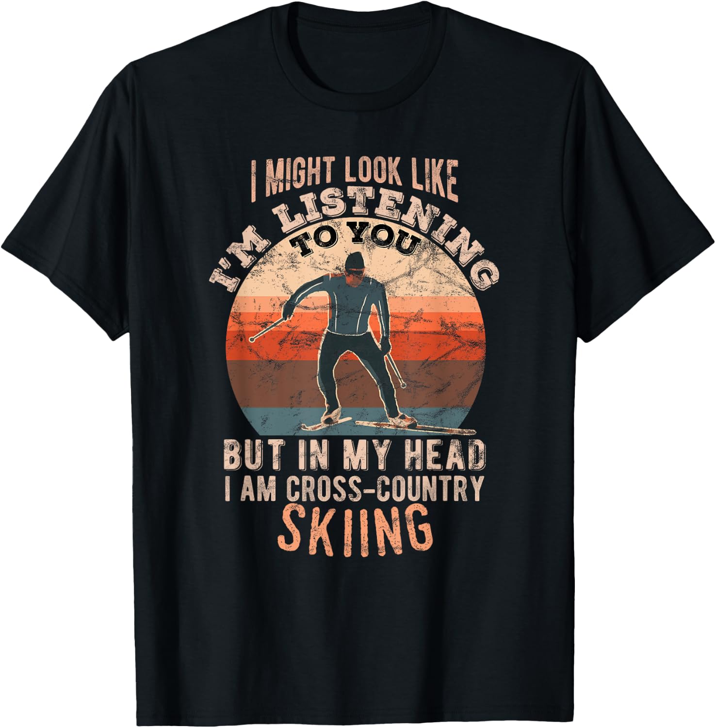 In my head I am cross-country skiing T-Shirt - T-Shirt | Black