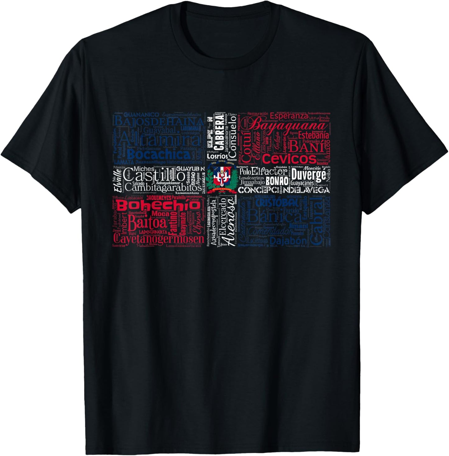Cities Ciudades Republica Dominicana Bandera Dominican Flag T-Shirt - T-Shirt | Black
