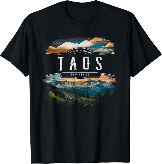Taos Mountains New Mexico Hiking Outdoors Vintage T-Shirt - T-Shirt | Black