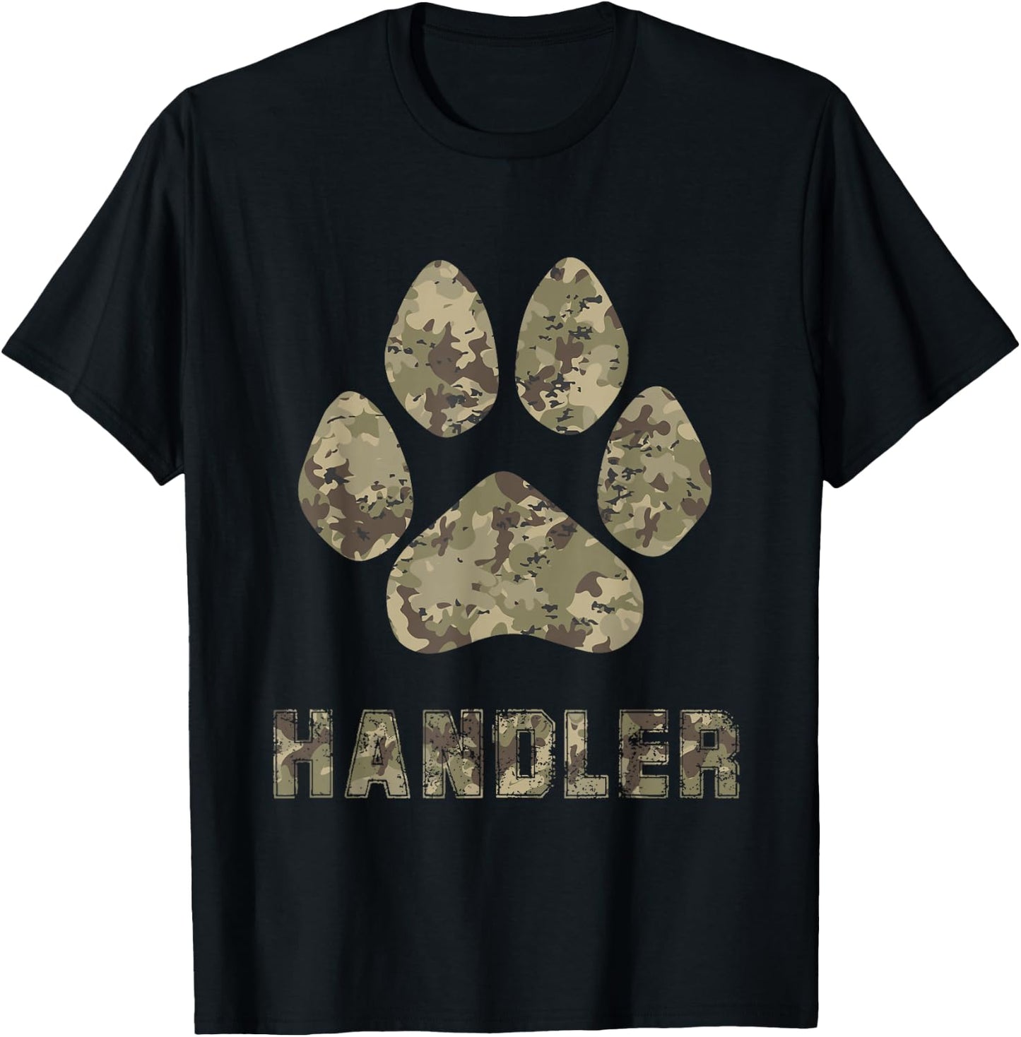 Army Camo MWD Military Working Dogs K-9 Handler Shirt Gift T-Shirt - T-Shirt | Black