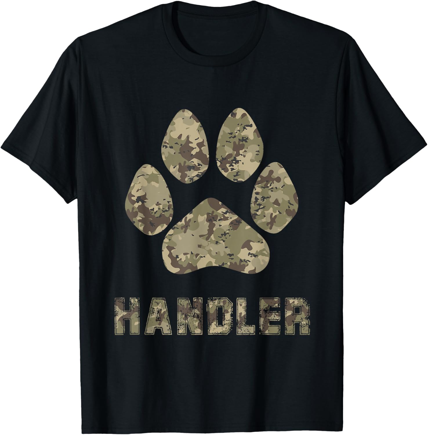 Army Camo MWD Military Working Dogs K-9 Handler Shirt Gift T-Shirt - T-Shirt | Black