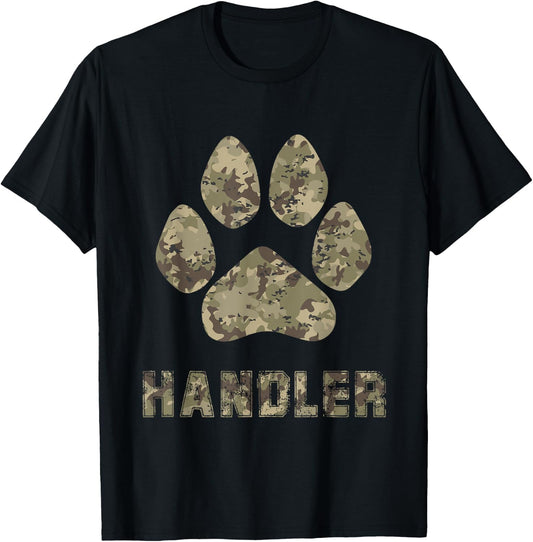 Army Camo MWD Military Working Dogs K-9 Handler Shirt Gift T-Shirt - T-Shirt | Black