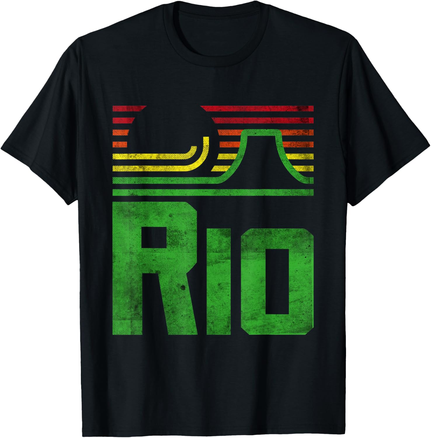 Vintage Retro Rio Novelty Graphic & Cool Designs T-Shirt - T-Shirt | Black